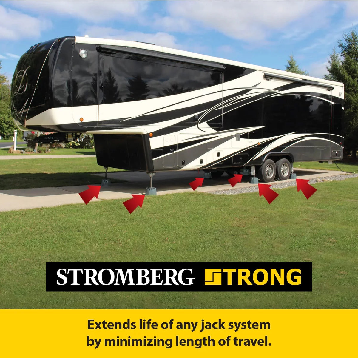 Stromberg Carlson Base Pad Extreme - 7" Block, 6000 lb Max Capacity - Camper Accessories for Travel Trailers, RV Accessories, Jack Stands, Trailer Jack, Trailer Jack Block, RV Jack Pads (6 Pack)