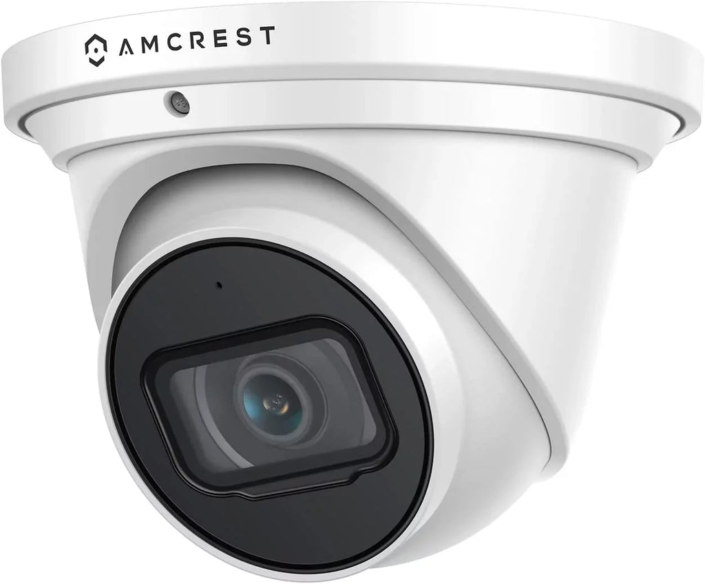 Amcrest 4K POE Camera AI Human/Vehicle Detection, UltraHD 8MP Outdoor Security Turret POE IP Camera, 3840x2160, Wide Angle, IP67 Weatherproof, MicroSD, Built in Mic, White (IP8M-T2669EW-AI) Second-hand