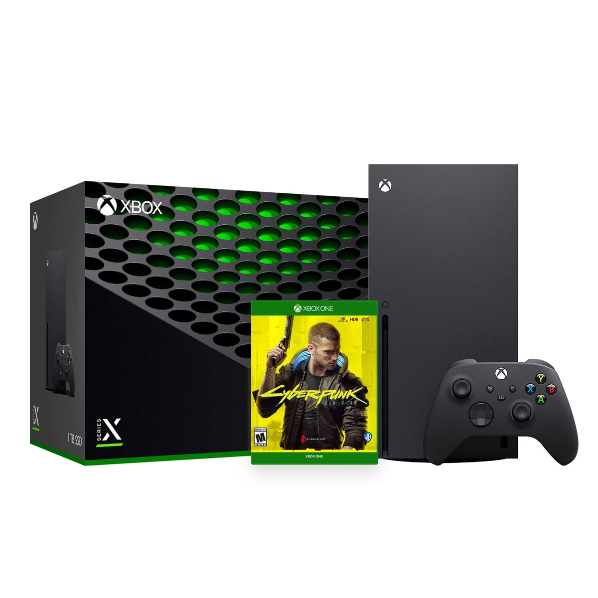 Xbox Series X Gaming Console Bundle - 1TB SSD Black Xbox Console and Wireless Controller with Cyberpunk 2077