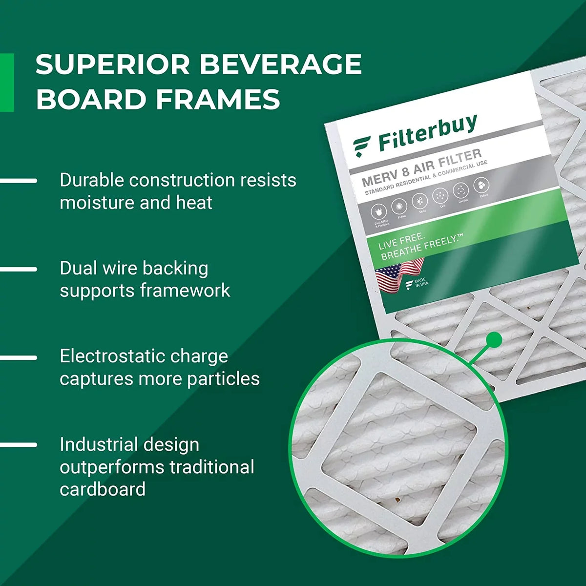 Filterbuy 25x32x2 MERV 8 Pleated HVAC AC Furnace Air Filters (4-Pack)