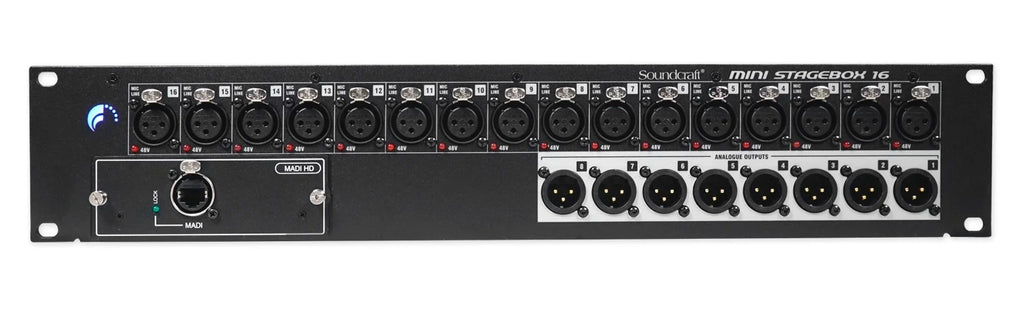 Soundcraft Mini Stagebox 16R MSB16R 16x8+Mackie 8-Ch. Mixer+Samson Headphones