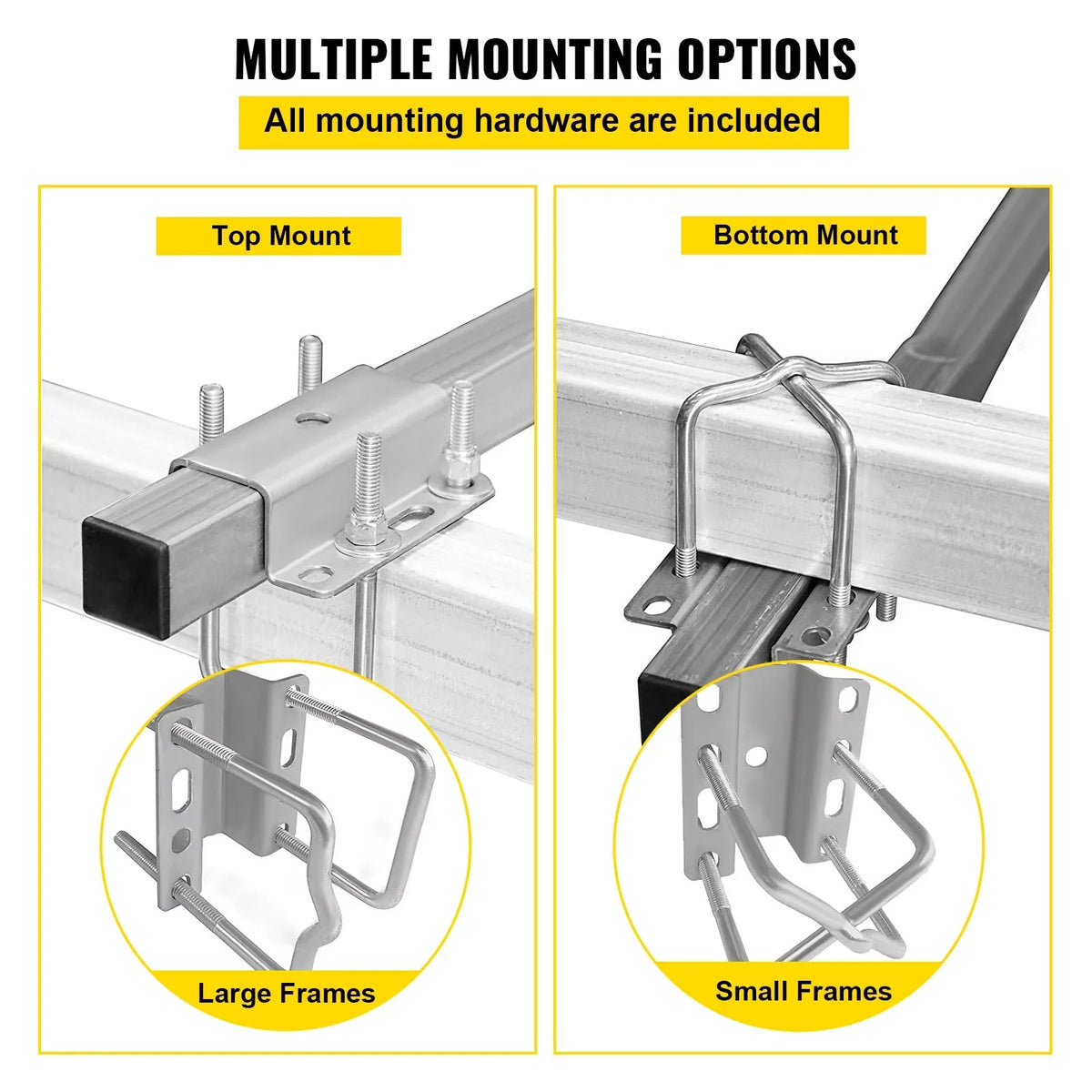 VEVORbrand Boat Trailer Guide-on, 40", 2pcs Galvanized Steel Trailer Post Guide on, with LED-Lighted PVC Tube Covers, Mounting Hardware Included, for Ski Boat, Fishing Boat or Sailboat Trailer