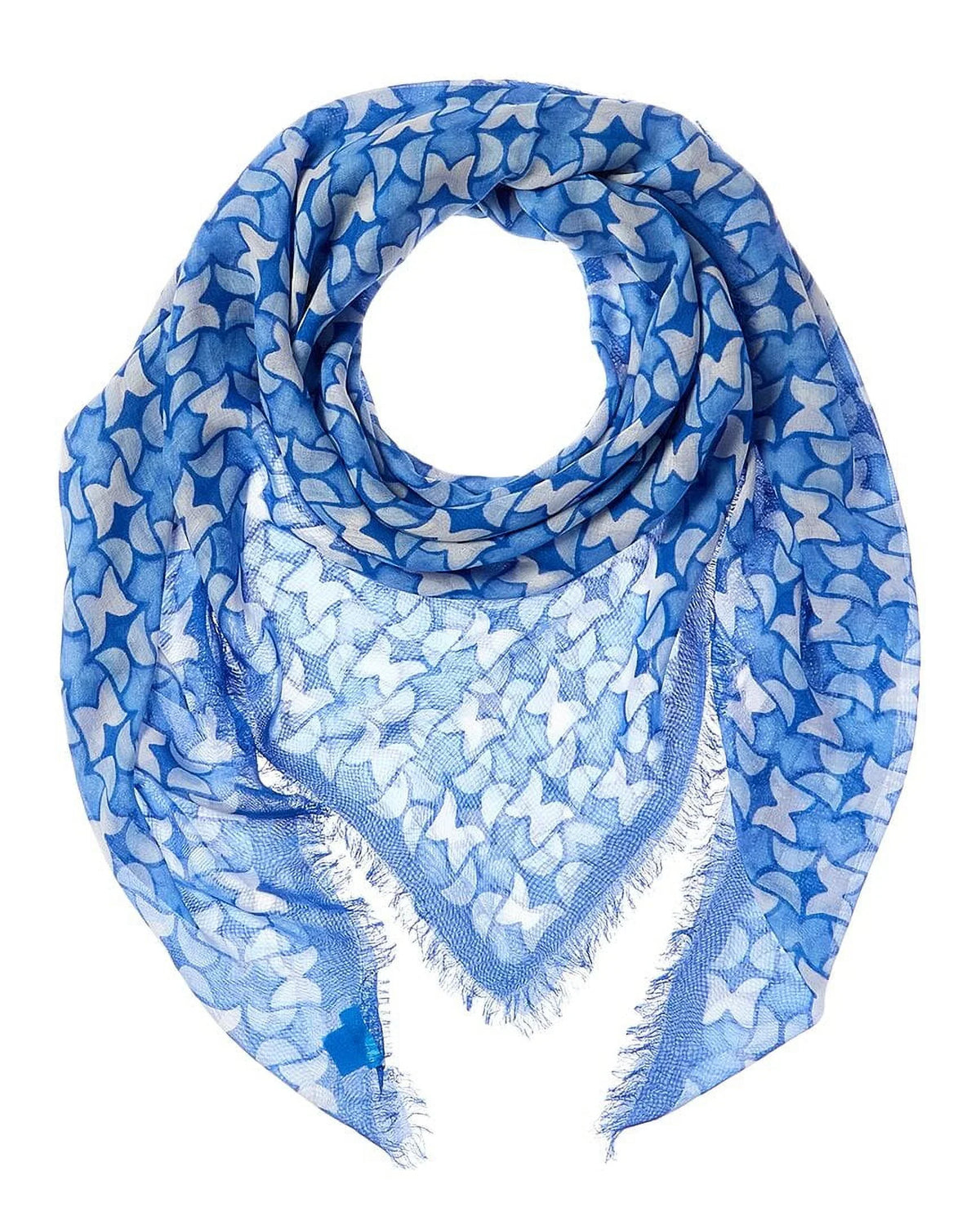 J.McLaughlin Giselle Silk-Blend Scarf, os, Blue