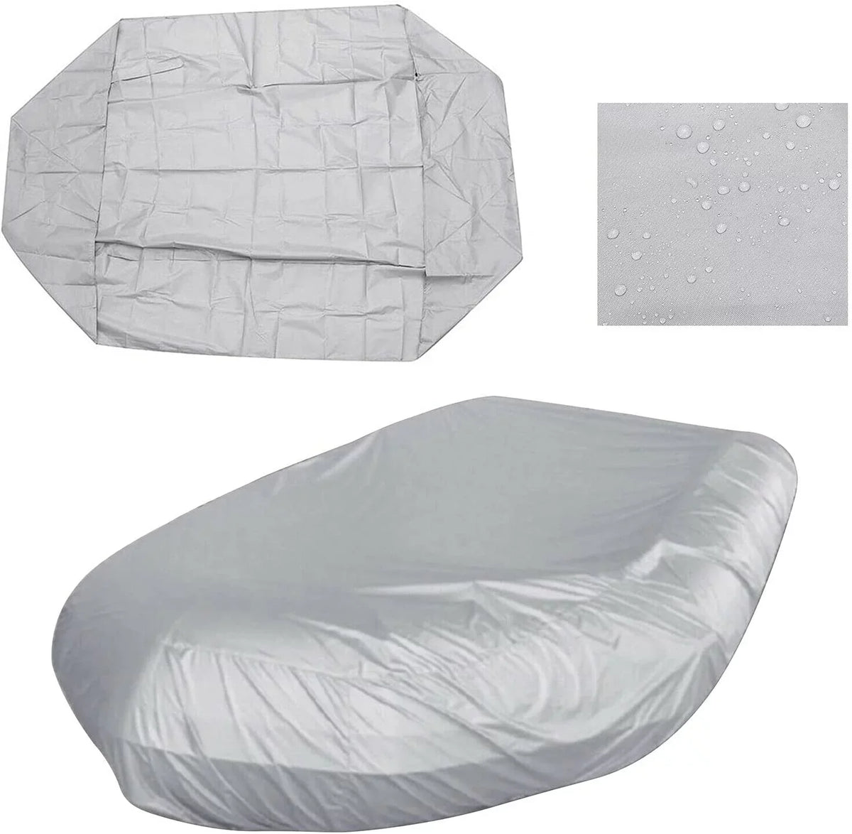 Tough Liquid Dustproof Boat Cover Inflatable Boat Dinghy Cover Silver Grey