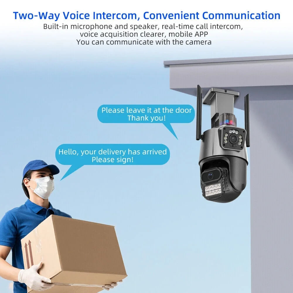 IP66 Outdoor Fluid Camera Real-time Two-Way Audio Enhanced Dual Antenna TF Card Slot 1080P HD
