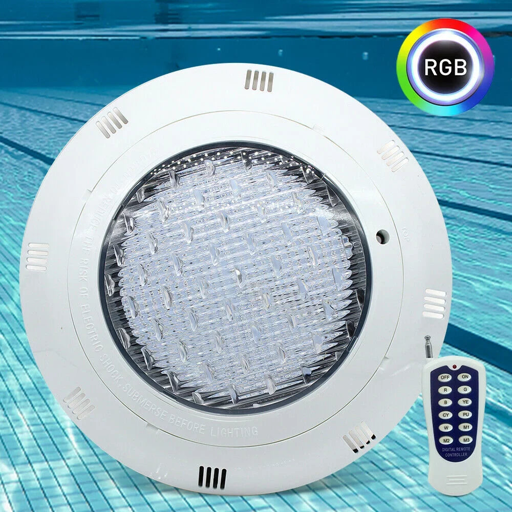 Fichiouy RGB LED Light Pool Lamp 7Color Fountain Swimming Pool Lights IP68 Fluid Lamp with Remote AC12V 36W