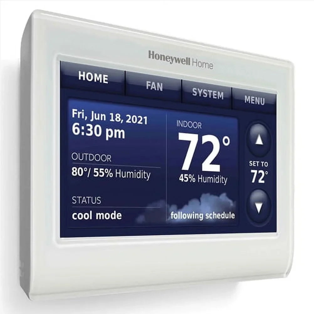2-Pack Honeywell THX9421R5021WW 2 Wire IAQ High Definition Touch Display Thermostat with Red LINK Technology -White + LCD Cleaner