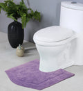 Home Weavers Fluid Collection 100% Cotton Tufted Bath Rug, Extra and Absorbent Bath Rugs, Non-Slip Plush Bath Carpet, Machine Wash Dry, bath rugs for Bathroom Floor, 20" x 20" Contour, Purple Rug