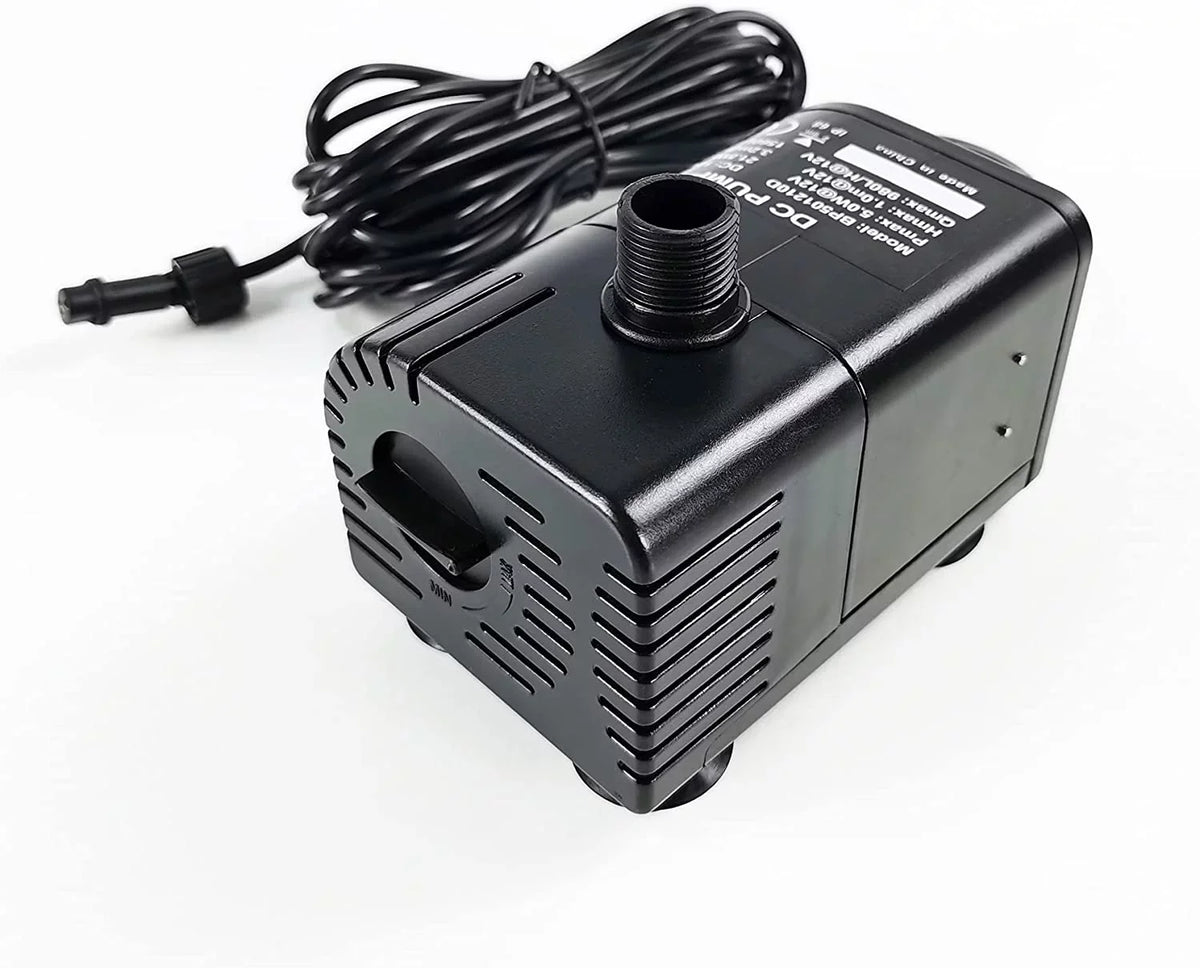 25W Solar Fluid Pump KIT: DC Dry-Run Protection Liquid Pump 370GpH with 18V 25W Solar Panel for Fountain, Fish Pond, and Aquarium (No Backup Battery)