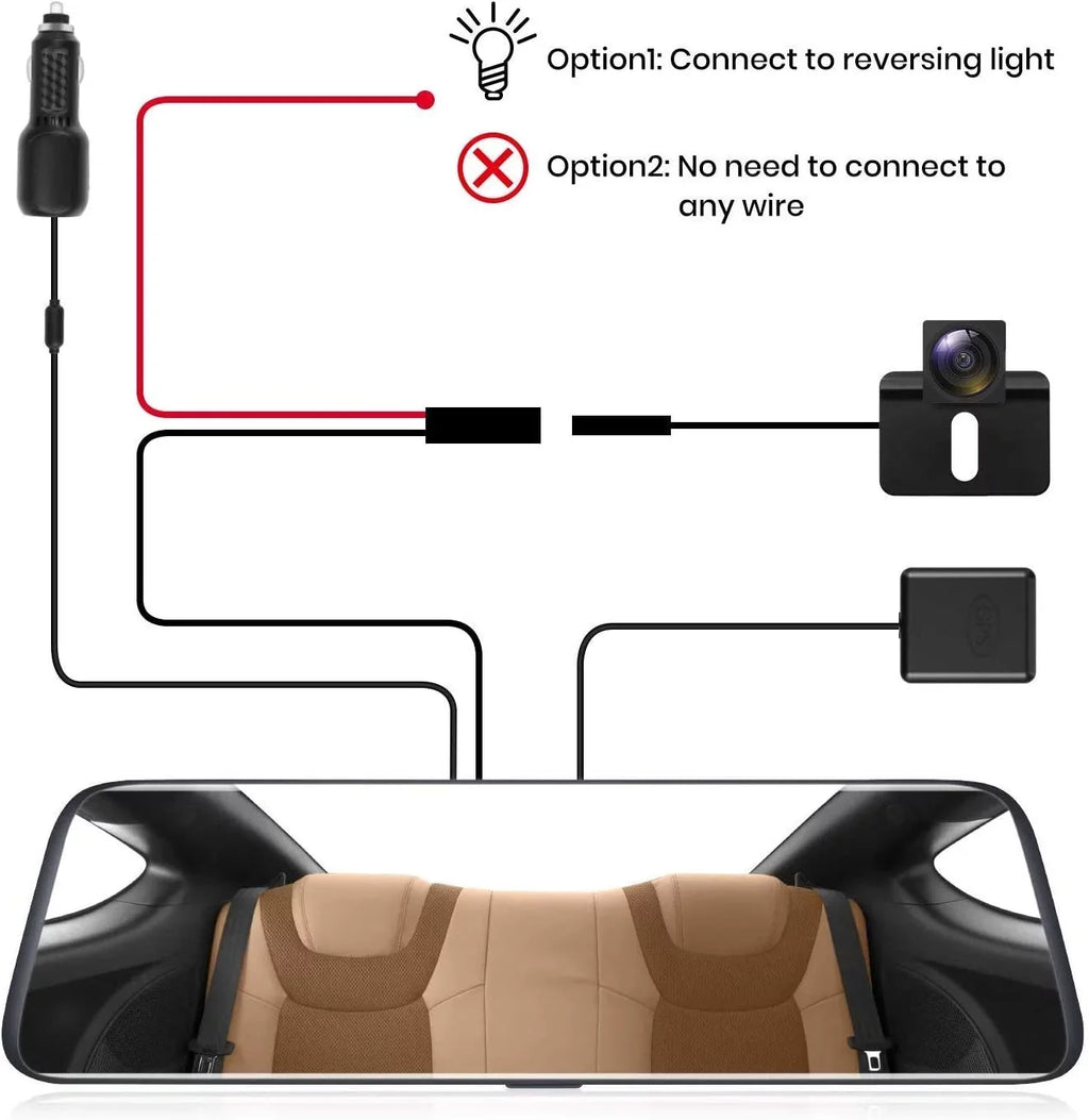 AUTO-VOX Mirror Dash Cam Front and Rear View Mirror Dual Camera 9.35'' Full Touch Monitor 1080P Super Night Vision Car Backup Camera for Driving Safety