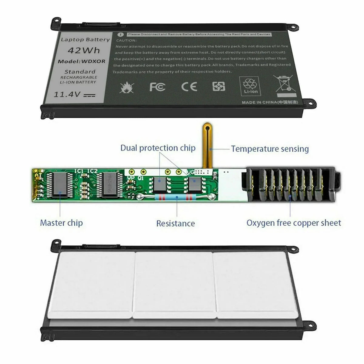 WDX0R WDXOR CYMGM Battery 42Wh For Inspiron 17 5770