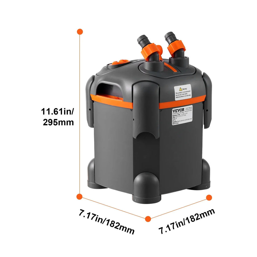 SKYSHALO 30 Gallon 8w UV Lamp Aquarium Canister Filter Fish Tank Quiet