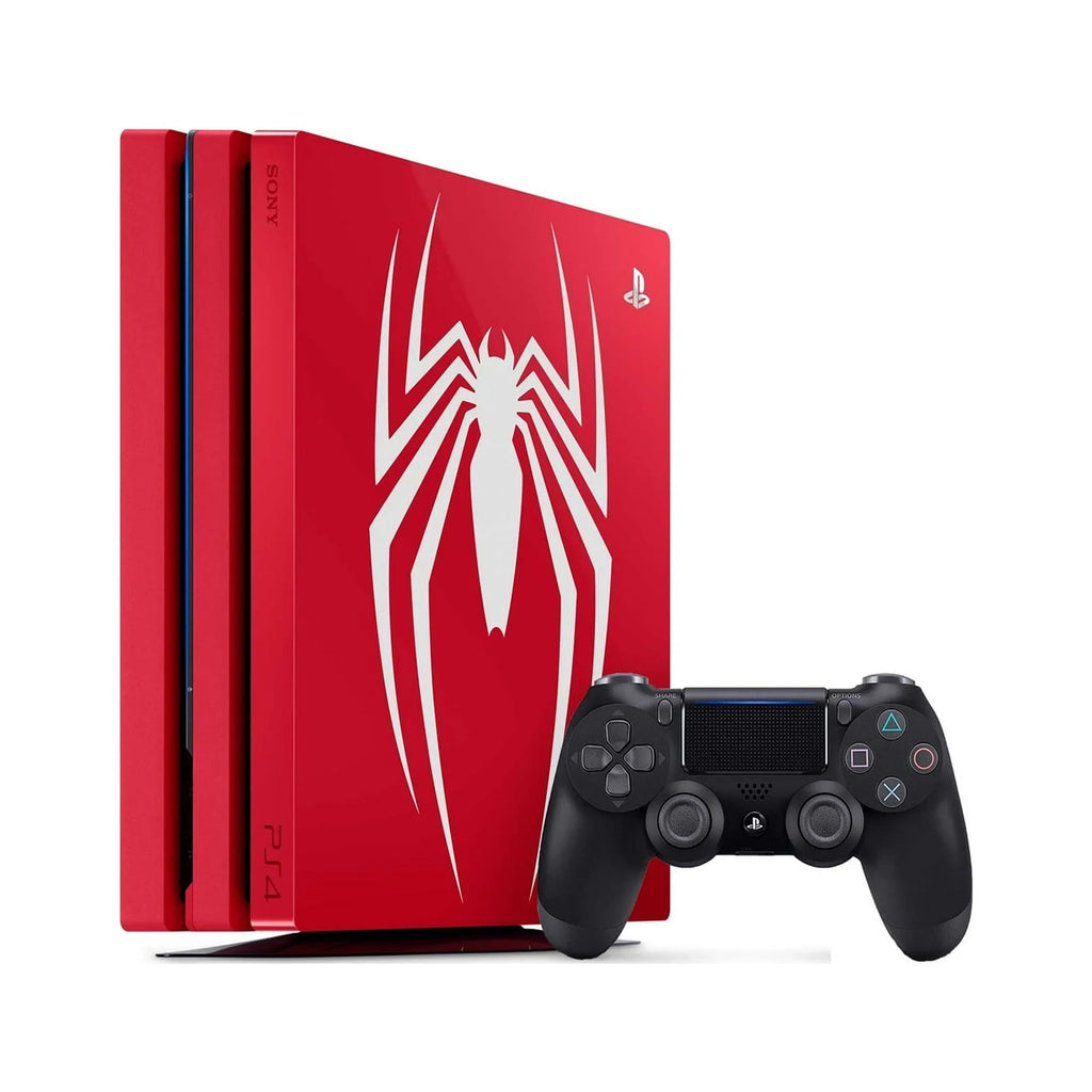 PlayStation 4 Pro 1TB Gaming Console Spider-Man Limited Edition with Charging Dock Headset 2 Controller Bolt Axtion Second-hand