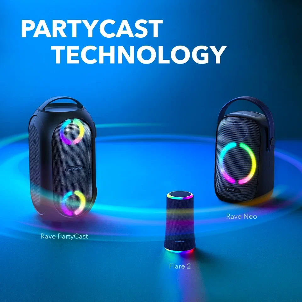 Soundcore by Anker- Rave PartyCast Portable Speaker | 80W | IPX7 Liquid | 18-Hour Playtime | Black | A3390Z12
