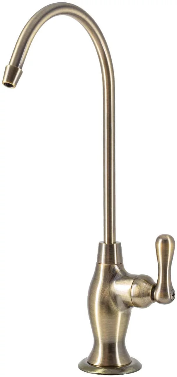 Metpure Liquid Filtration Faucet Antique Brass Vase Style Non Air Gap Reverse Osmosis Drinking Liquid Dispenser With Faucet Wrench