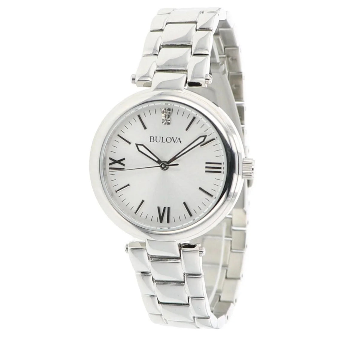 Bulova Women's Silver Dial Dimond Stainless Steel Watch - 96P151