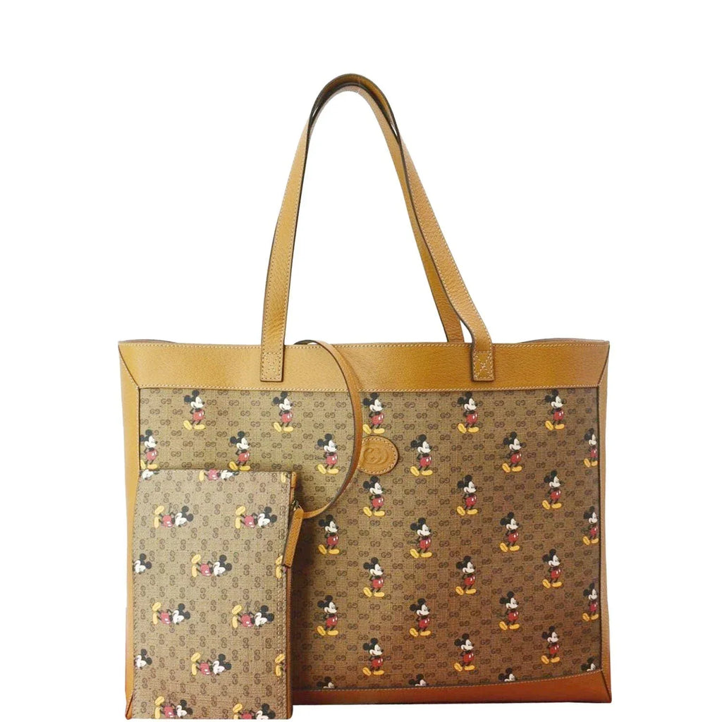 Pre-owned GUCCI Disney x Medium GG Supreme Tote Bag Beige 547947