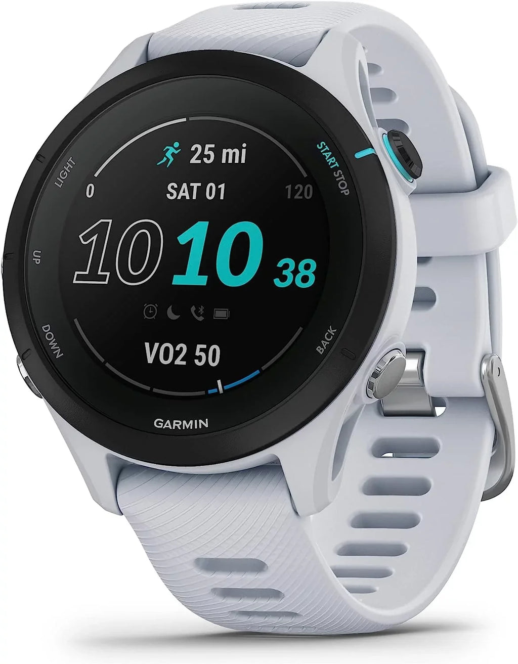 Garmin Forerunner 255S Music, Smaller GPS Running Smartwatch with Music, Advanced Insights, Long-Lasting Battery, Whitestone with Charging Base, USB Car/Wall Adapters & 6Ave Cleaning Kit