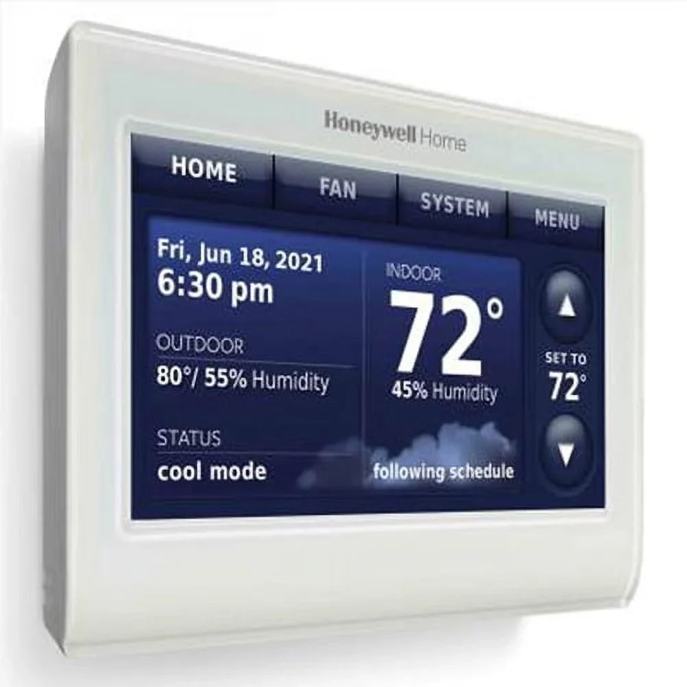 2-Pack Honeywell THX9421R5021WW 2 Wire IAQ High Definition Touch Display Thermostat with Red LINK Technology -White + LCD Cleaner