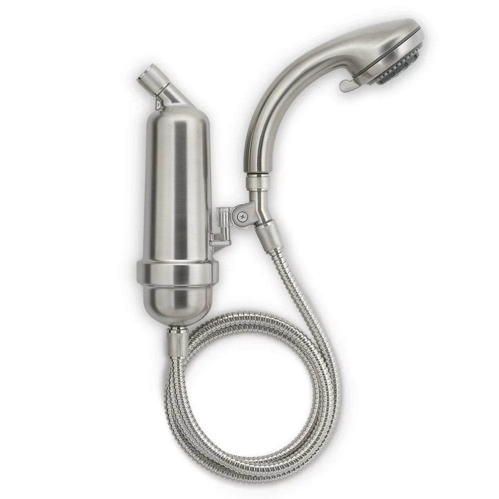 Fluid Premium Shower Filter System SF-7C with Deluxe Wand & Advanced ThermalGuard (Brushed Nickel)