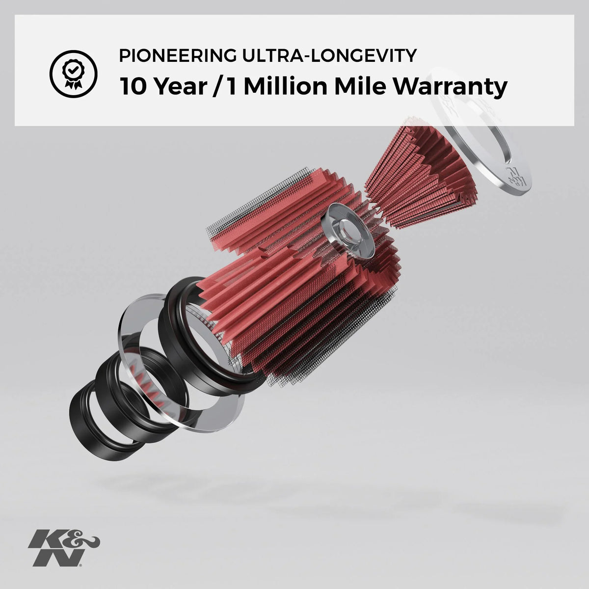 K&N Universal Clamp-On Air Filter: High Efficiency Premium, Washable, Replacement Engine Filter: Flange Diameter: 6 In, Filter Height: 7.5 In, Flange Length: 1 In, Shape: Round Tapered, RU-1041