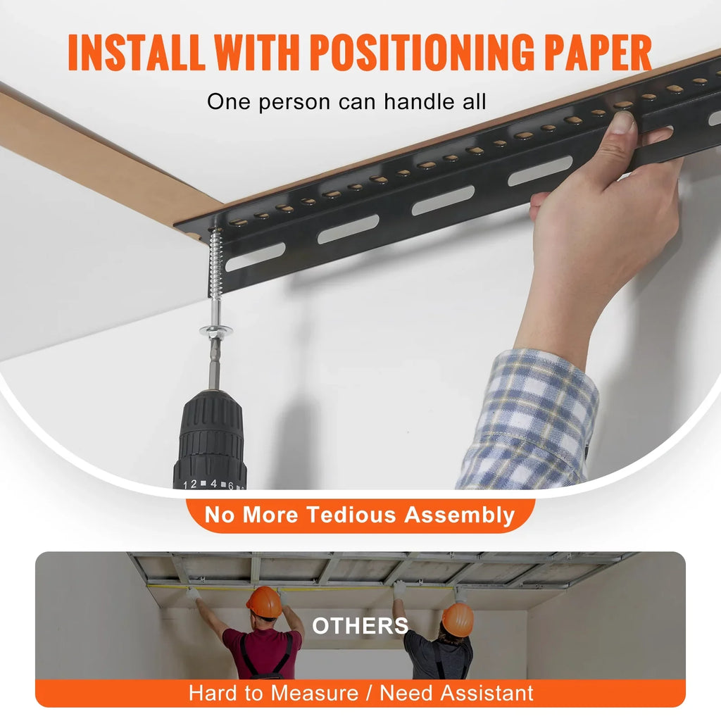 SKYSHALO Overhead Adjustable Garage Storage Rack 48x96" Ceiling Rack 600 lbs Black