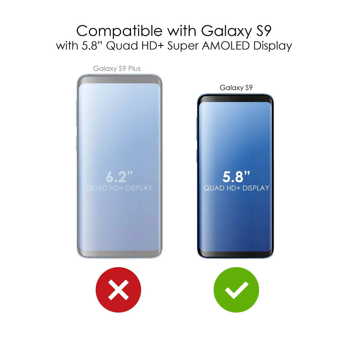 DistinctInk Clear Shockproof Hybrid Case for Galaxy S9 (5.8" Monitor - TPU Bumper Acrylic Back Tempered Glass Monitor Protector - Cross Heart - Faith Hope Love