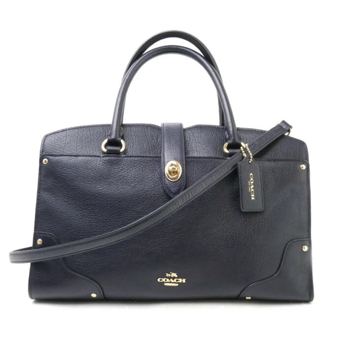 Pre-Owned COACH Mercer Satchel 30 2Way Shoulder Bag Navy 37575 Women's (Good)