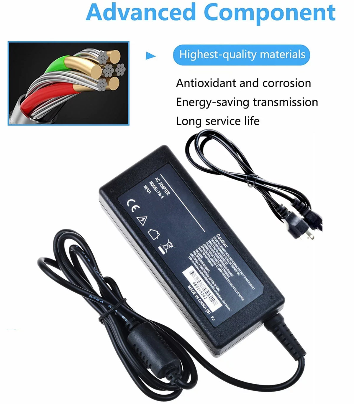 KONKIN BOO Compatible AC / DC Adapter Replacement for Inspiron 15 5000 5558 series 15.6 i5558-5716SLV, i5558-5717SLV, I5558-5714SLV, I5558-6436SLV, I5558-6435SLV I5558-6431SLV Notebook Power Supply