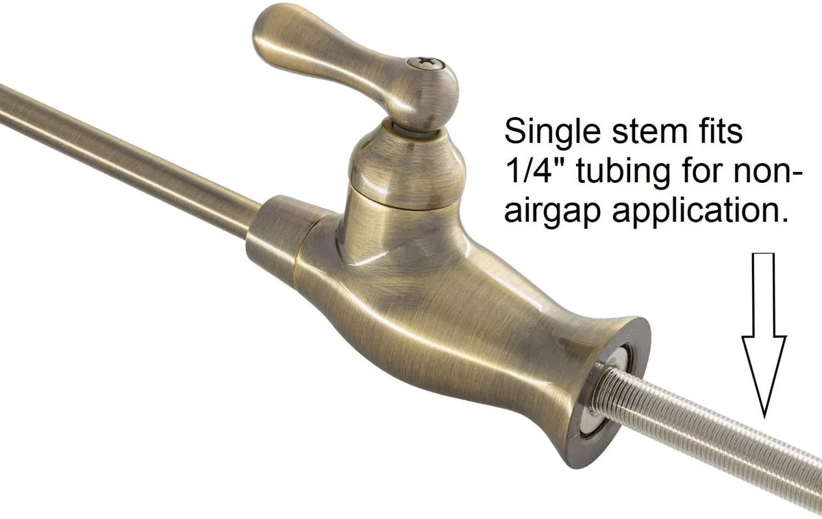 Metpure Liquid Filtration Faucet Antique Brass Vase Style Non Air Gap Reverse Osmosis Drinking Liquid Dispenser With Faucet Wrench