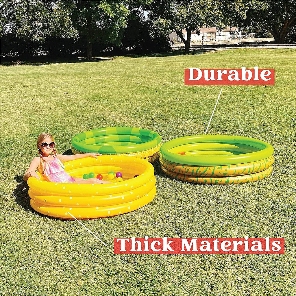 3 Packs 45 X 10 Inflatable Kiddie Pools Lemon Pineapple Avocado Inflatable Kiddie Pool Set for Kids Summer Fun Baby Swimming Pool Fluid Pool Pit Ball Pool